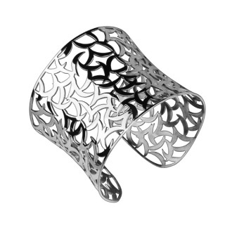 Bracelet acier modulable large ajour�s � lunes
