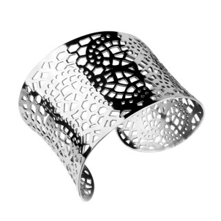 Bracelet acier modulable large ajour�s de perforations