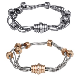 Bracelet acier style �tectrique � fils et bobines