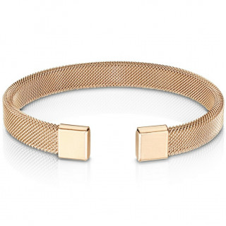 Bracelet cuivr� semi-rigide � mailles d'acier