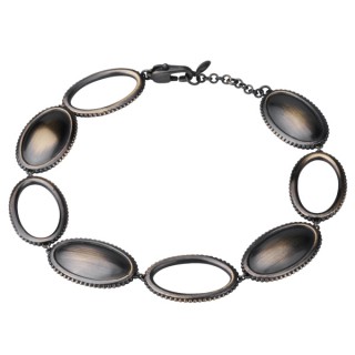 Bracelet femme acier cuivr� vintage � maillons ovales