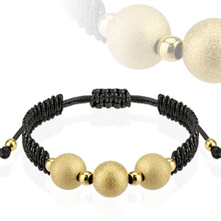Bracelet ficelle avec perles dor�es