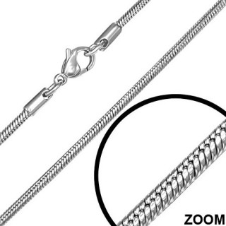 Chaine femme acier � fine maille serpent