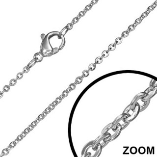 Chaine femme acier � maillons ovales tr�s fins
