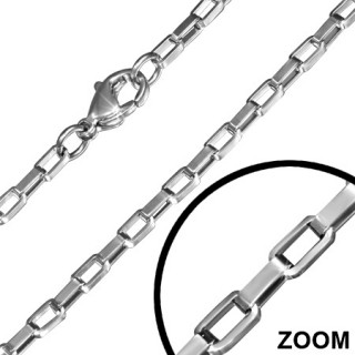 Chaine femme acier � maillons rectangulaires