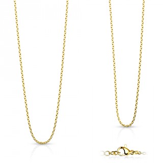 Chaine tr�s courte en acier dor� � boucles ovales