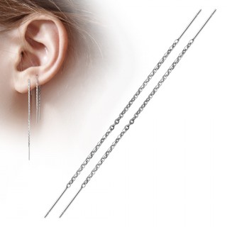 Chaines d'oreilles en acier � barres suspendues (paire)