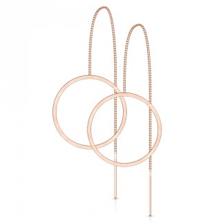 Chaines d'oreilles en acier cuivr� � grand cercle