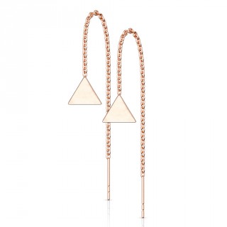 Chaines d'oreilles en acier cuivr� � petit triangle suspendu