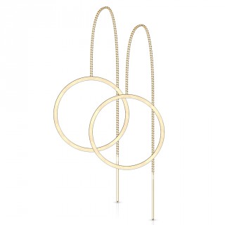 Chaines d'oreilles en acier dor� � grand cercle