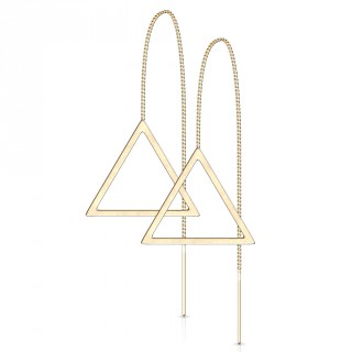 Chaines d'oreilles en acier dor� � trangle ajour�