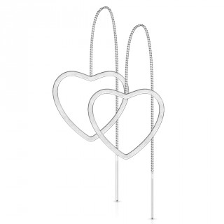 Chaines d'oreilles en acier inox � coeur ajour�