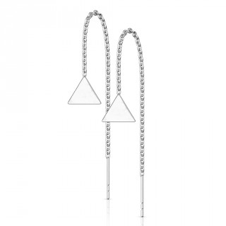 Chaines d'oreilles en acier inox � petit triangle suspendu