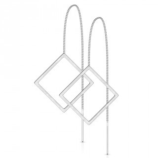 Chaines d'oreilles en acier � losange ajour�
