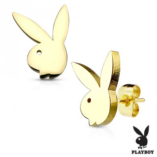 Clous d'oreille � lapin Playboy dor�s (paire)