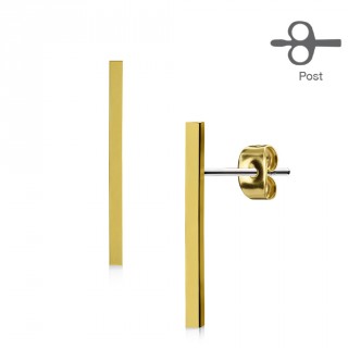 Clous d'oreille longue barre dor�e (paire)