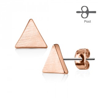 Clous d'oreille triangles cuivr�s (paire)