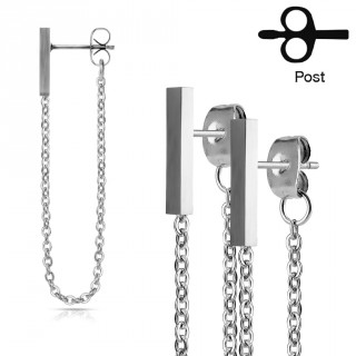 Clous d'oreilles � barre et chaines