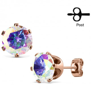 Clous d'oreilles cuivr�s en acier � zirconium Aurore bor�ale