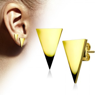 Clous d'oreille triangles en acier dor�