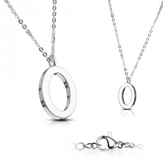 Collier � lettre alphabet O en acier