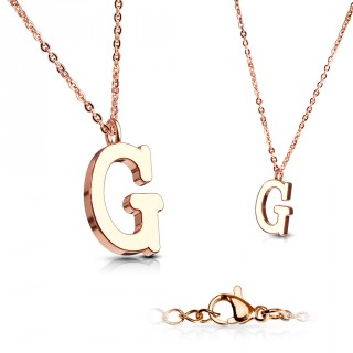 Collier Alphabet en acier cuivr� - lettre G
