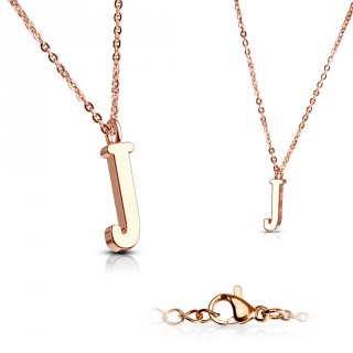 Collier Alphabet en acier cuivr� - lettre J