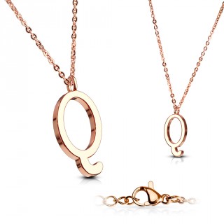 Collier Alphabet en acier cuivr� - lettre Q