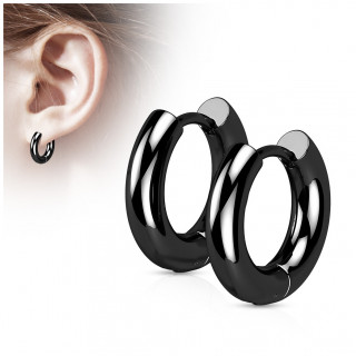 Cr�oles �paisses en acier Noir (Paire)