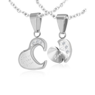 Paire de pendentifs coeurs compl�mentaires