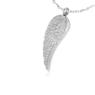 Pendentif acier aile d'ange gardien