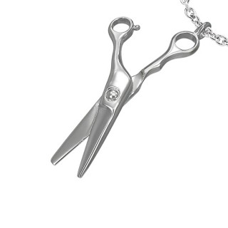 Pendentif acier ciseaux de couture