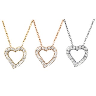 Pendentif acier coeur ajour� pav� de pierres