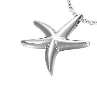 Pendentif acier �toile de mer 3D