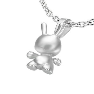 Pendentif acier lapin argent� style 3D