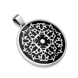 Pendentif acier Rosace