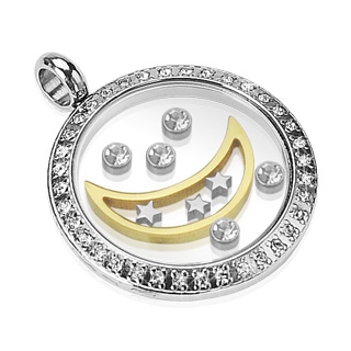 Pendentif acier sourire lunaire