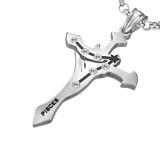 Pendentif Croix zodiaque Poisson
