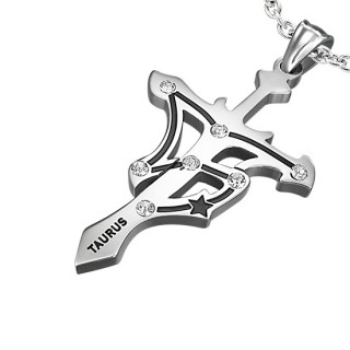 Pendentif Croix zodiaque Taureau