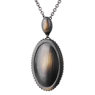 Pendentif femme acier cuivr� vintage � m�daillon ovale