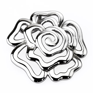 Pendentif femme acier rose ajour�e en relief