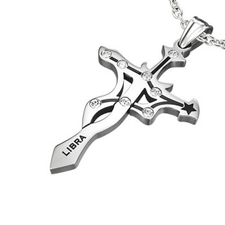 Pendentif Croix zodiaque Balance