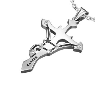 Pendentif Croix zodiaque Cancer