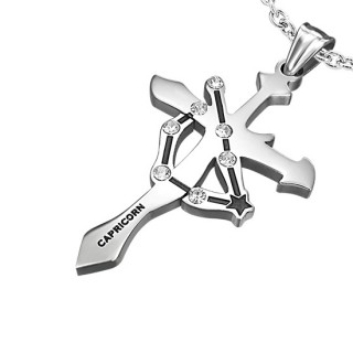 Pendentif Croix zodiaque Capricorne