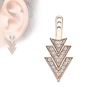 Rajout cuivr� � chevrons pav�s de strass