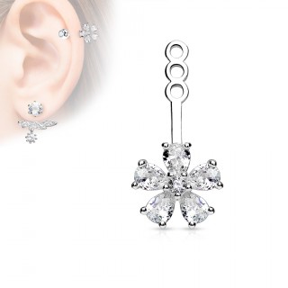 Rajout en forme de fleur � 5 strass