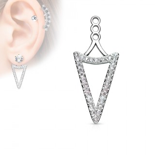 Rajout en pointe de fl�che pav�e de strass